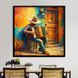 Картина Мужчина на улице с аккордеоном 35x35 см (ASH111_M) (ASH111) фото 2