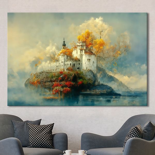 Картина Сказочный замок на острове 50х35 см (ASH335_M) (ASH335) фото