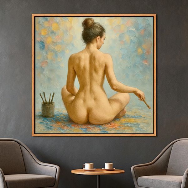 Картина Оголена художниця 35x35 см (ASH551_M) (ASH551) фото