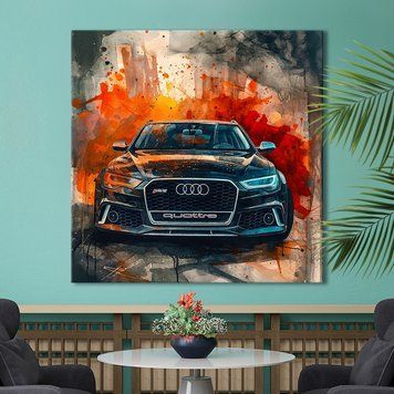 Картина Спортивний автомобіль Ауді на абстрактному тлі 35x35 см (ASH528_M) (ASH528) фото