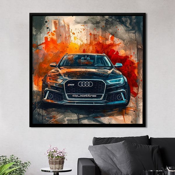 Картина Спортивный автомобиль Ауди на абстрактном фоне 35x35 см (ASH528_M) (ASH528) фото
